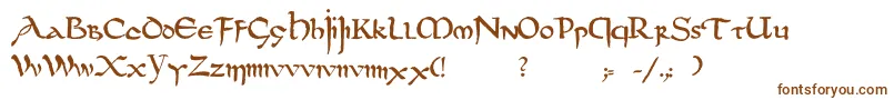 Dsuncialfunnyc-fontti – ruskeat fontit valkoisella taustalla