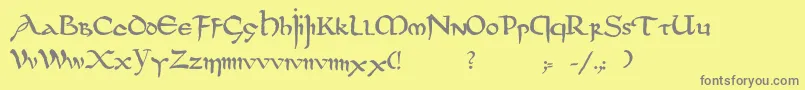 Dsuncialfunnyc-Schriftart – Graue Schriften auf gelbem Hintergrund