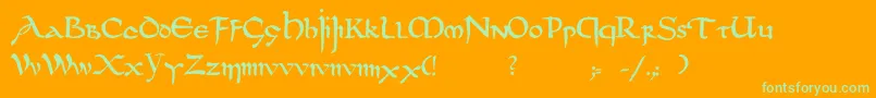 Dsuncialfunnyc Font – Green Fonts on Orange Background
