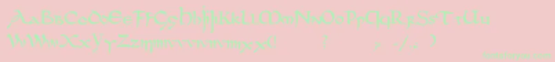 フォントDsuncialfunnyc – ピンクの背景に緑の文字