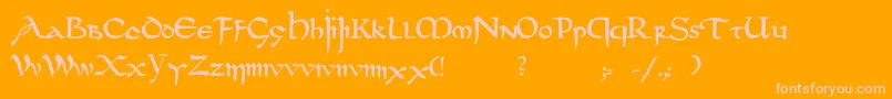 フォントDsuncialfunnyc – オレンジの背景にピンクのフォント