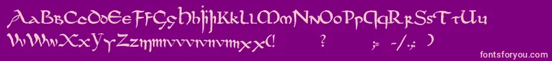 フォントDsuncialfunnyc – 紫の背景にピンクのフォント