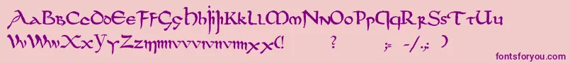 Dsuncialfunnyc-fontti – violetit fontit vaaleanpunaisella taustalla