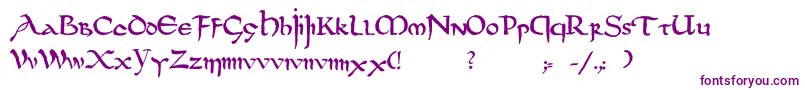 Dsuncialfunnyc-fontti – violetit fontit valkoisella taustalla