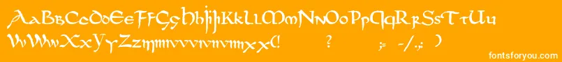 Шрифт Dsuncialfunnyc – белые шрифты на оранжевом фоне