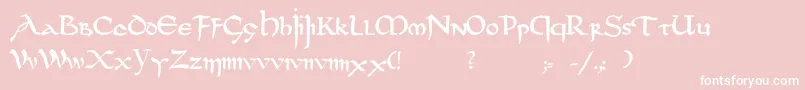 フォントDsuncialfunnyc – ピンクの背景に白い文字
