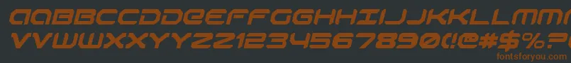 RobotaurItalic-fontti – ruskeat fontit mustalla taustalla