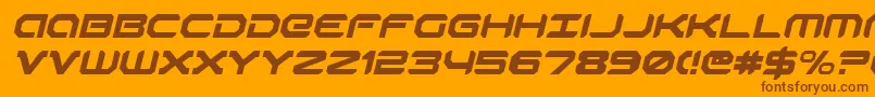 Fonte RobotaurItalic – fontes marrons em um fundo laranja