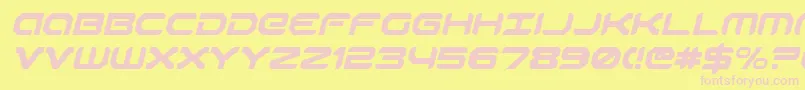 Fonte RobotaurItalic – fontes rosa em um fundo amarelo