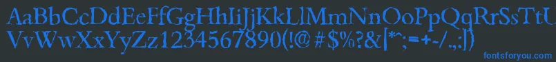 BambergrandomRegular Font – Blue Fonts on Black Background