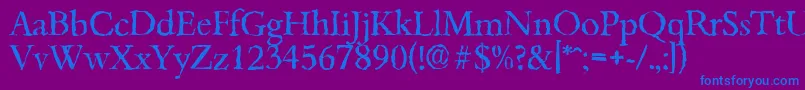 BambergrandomRegular Font – Blue Fonts on Purple Background