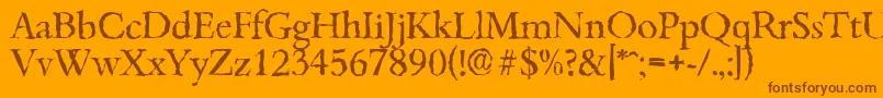 BambergrandomRegular Font – Brown Fonts on Orange Background