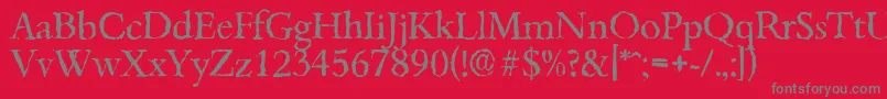 BambergrandomRegular-Schriftart – Graue Schriften auf rotem Hintergrund