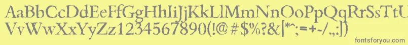 BambergrandomRegular Font – Gray Fonts on Yellow Background