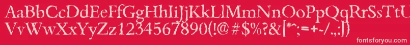 BambergrandomRegular Font – Pink Fonts on Red Background