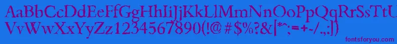 BambergrandomRegular Font – Purple Fonts on Blue Background