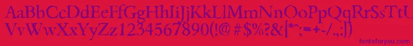 BambergrandomRegular Font – Purple Fonts on Red Background