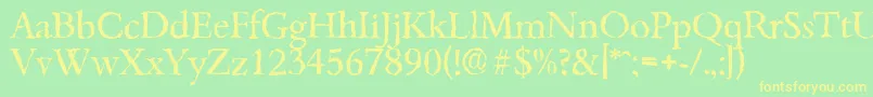 BambergrandomRegular Font – Yellow Fonts on Green Background