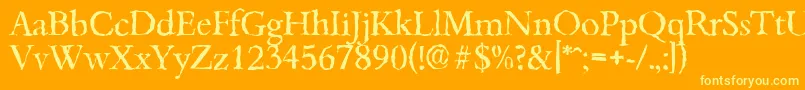 BambergrandomRegular Font – Yellow Fonts on Orange Background