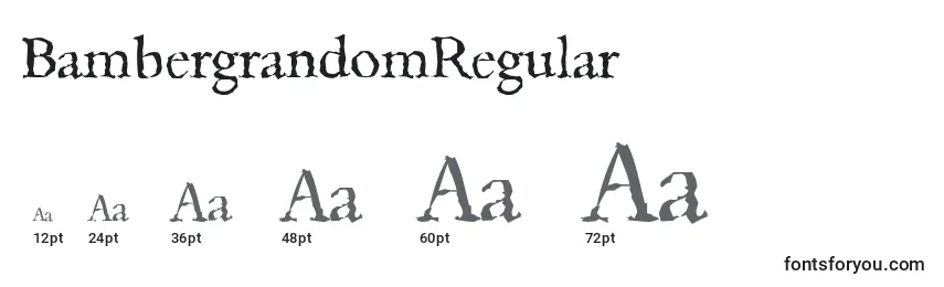Размеры шрифта BambergrandomRegular