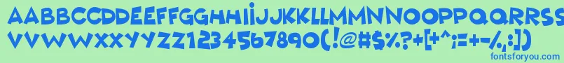 MushyLove Font – Blue Fonts on Green Background