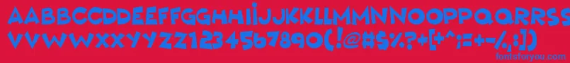 MushyLove Font – Blue Fonts on Red Background