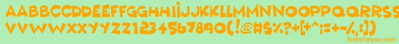 MushyLove Font – Orange Fonts on Green Background