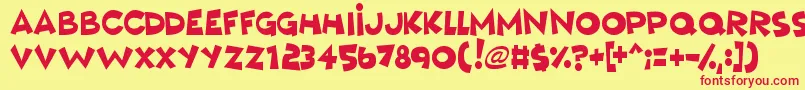 MushyLove Font – Red Fonts on Yellow Background