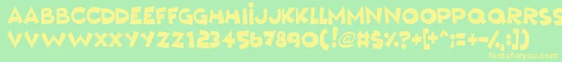 MushyLove Font – Yellow Fonts on Green Background