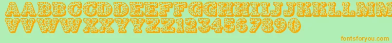 Jfhollydayz-Schriftart – Orangefarbene Schriften auf grünem Hintergrund