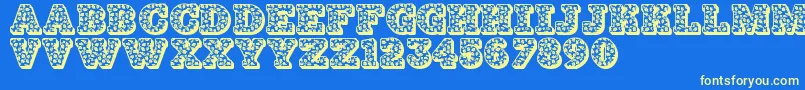 Jfhollydayz Font – Yellow Fonts on Blue Background