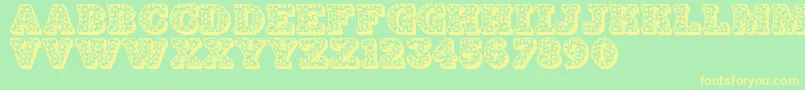 Jfhollydayz Font – Yellow Fonts on Green Background
