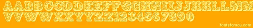 Jfhollydayz Font – Yellow Fonts on Orange Background