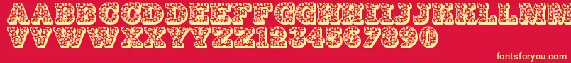 Jfhollydayz Font – Yellow Fonts on Red Background