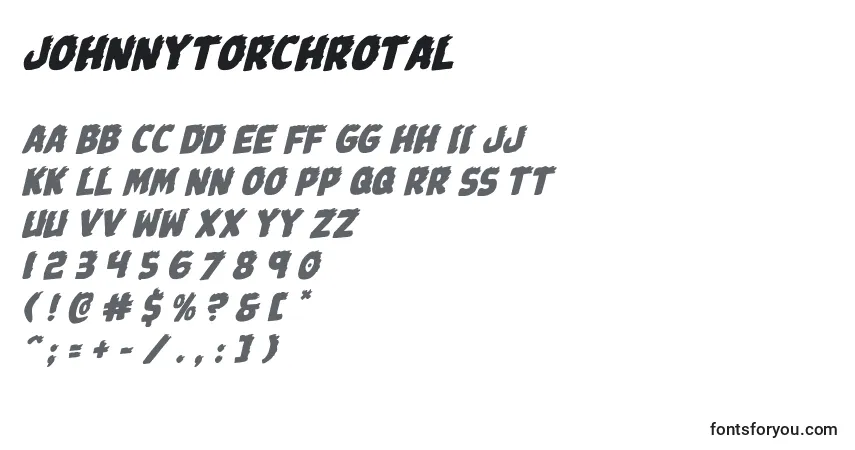 Fuente Johnnytorchrotal - alfabeto, números, caracteres especiales