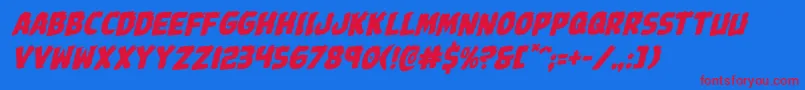 Johnnytorchrotal Font – Red Fonts on Blue Background