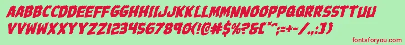 Johnnytorchrotal Font – Red Fonts on Green Background