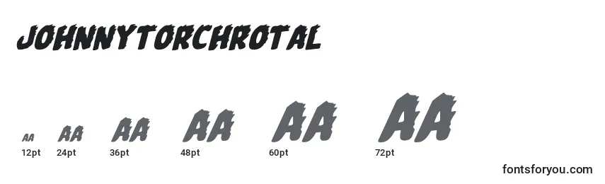 Размеры шрифта Johnnytorchrotal