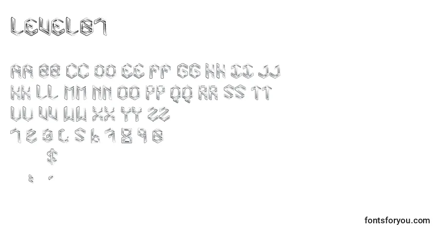 Schriftart Level01 – Alphabet, Zahlen, spezielle Symbole