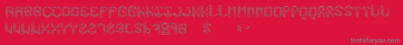 フォントLevel01 – 赤い背景に灰色の文字