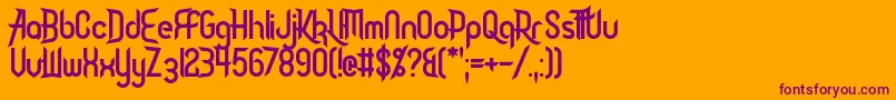 DaisyRoots Font – Purple Fonts on Orange Background
