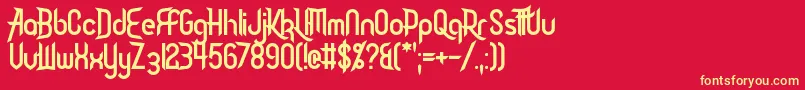 DaisyRoots Font – Yellow Fonts on Red Background