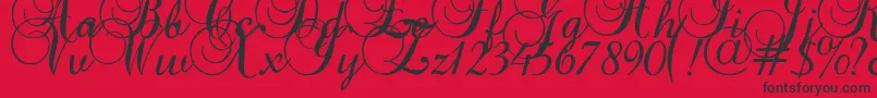 Шрифт Baroqueantiquescript – чёрные шрифты на красном фоне