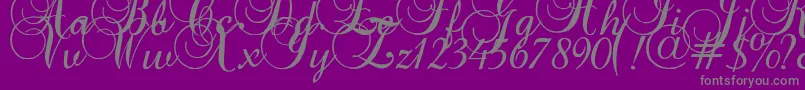 Fonte Baroqueantiquescript – fontes cinzas em um fundo violeta