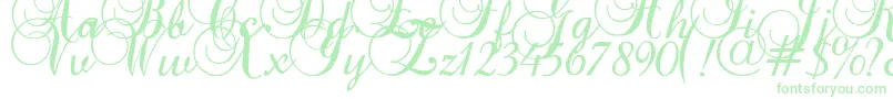 Weitere Informationen zur Baroqueantiquescript-Schriftart Baroqueantiquescript-Schriftart – Grüne Schriften auf weißem Hintergrund