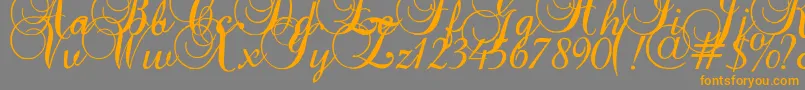 Baroqueantiquescript-Schriftart – Orangefarbene Schriften auf grauem Hintergrund