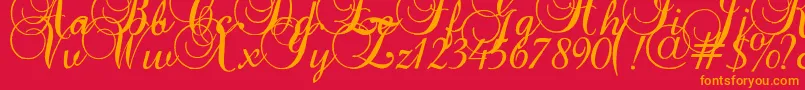 Police Baroqueantiquescript – polices orange sur fond rouge