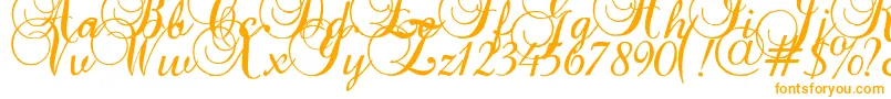 Baroqueantiquescript-Schriftart – Orangefarbene Schriften auf weißem Hintergrund