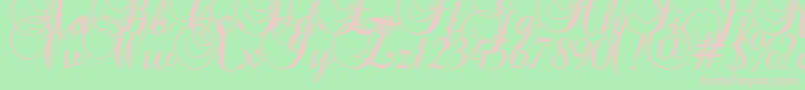 Police Baroqueantiquescript – polices roses sur fond vert