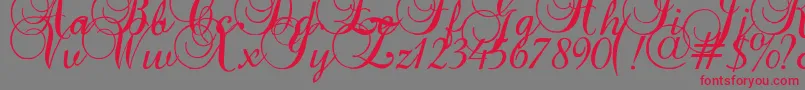 Fonte Baroqueantiquescript – fontes vermelhas em um fundo cinza